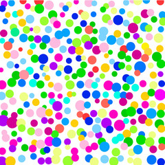 Bright colorful confetti on a white background