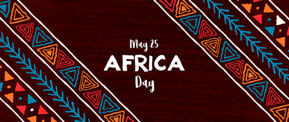 Africa Day banner of traditional african art © Cienpies Design