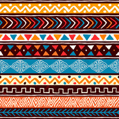 Abstract african art tribal seamless pattern - obrazy, fototapety, plakaty