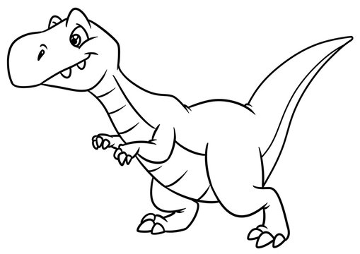 dinosaur predator animal character cartoon illustration isolated image coloring page