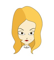 creative woman head draw