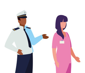 Obraz premium couple of professional workers characters