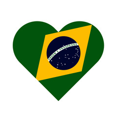 Fototapeta na wymiar Brazil Flag Heart Love Country National World Symbol