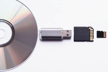 Set of equipment for storage information .Transfer or backup data. The devices for store data flash...