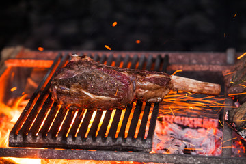 beef steak in meat restaurant.