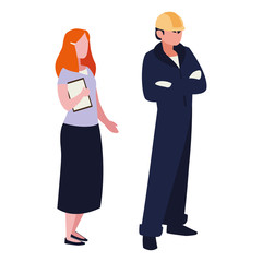 couple of professional workers characters