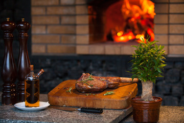 beef steak in meat restaurant.