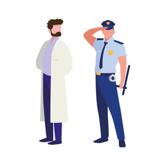 couple of professional workers characters