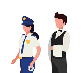 couple of professional workers characters