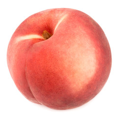 ripe peach nectarine isolated on white macro