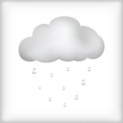 Cloud rain icon isolated on white background. 