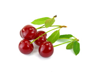 sweet cherries isolated on the white background