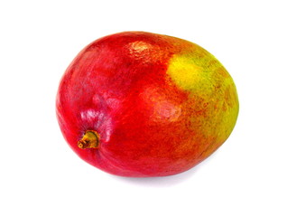 Juicy dessert mango isolated on white background. Sweet Mango slices. 