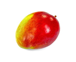 Juicy dessert mango isolated on white background. Sweet Mango slices. 