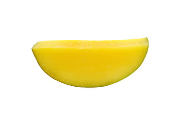 Fototapeta na wymiar Juicy dessert mango isolated on white background. Sweet Mango slices. 