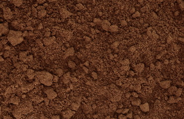 Pile of powdered, instant coffee background and texture, top view. coffee powder as background texture. 