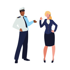 Fototapeta premium couple of professional workers characters