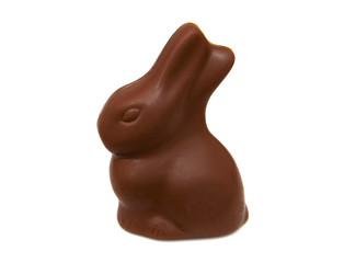 Happy Easter chocolate rabbit - chocolate bunny isolated on white background