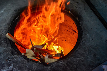 Tandoori also burn fire with boards