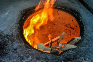 Tandoori also burn fire with boards