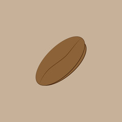 Coffee bean on the brown background