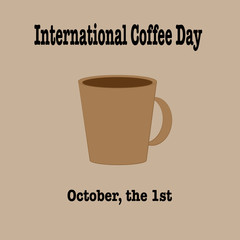 Coffee in mug on the brown background