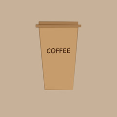 Coffee container on the brown background