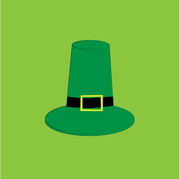 Hat on the green background