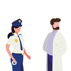 couple of professional workers characters