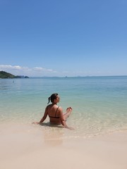 hot sexy attractive young breathtaking woman scenic beach thailand koh yao yai