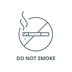 Do not smoke line icon, vector. Do not smoke outline sign, concept symbol, illustration