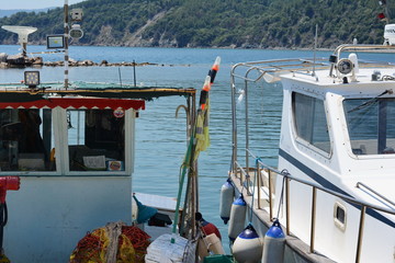 small fishing boats at fisherman village 