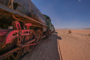 historischer Zug der Wadi Rum Bahn - Dessert Train