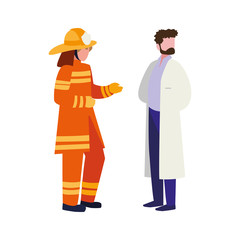 couple of professional workers characters