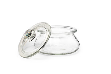 glassware on white background