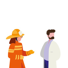 couple of professional workers characters