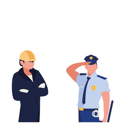 couple of professional workers characters