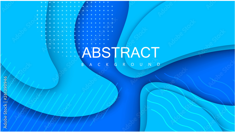 Wall mural blue background with abstract geometric pattern.