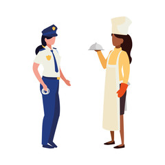 couple of professional workers characters