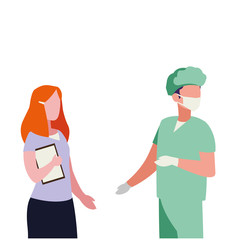 couple of professional workers characters