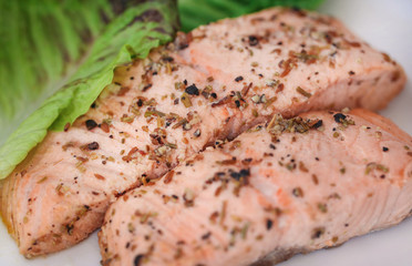Cooked salmon fish
