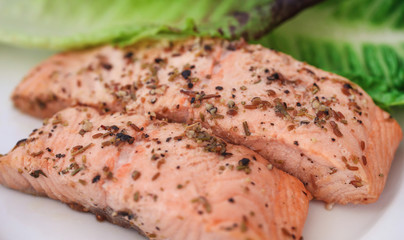 Cooked salmon fish