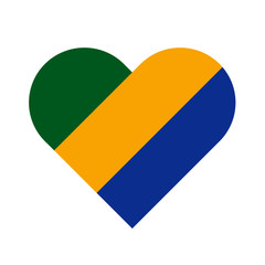 Gabon Flag Heart Love Country National World Symbol