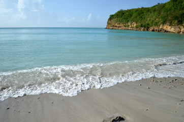 cliff on a antiguan beach