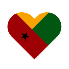 Guinea-Bissau Flag Heart Love Country National World Symbol