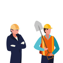 couple of professional workers characters