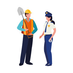 couple of professional workers characters