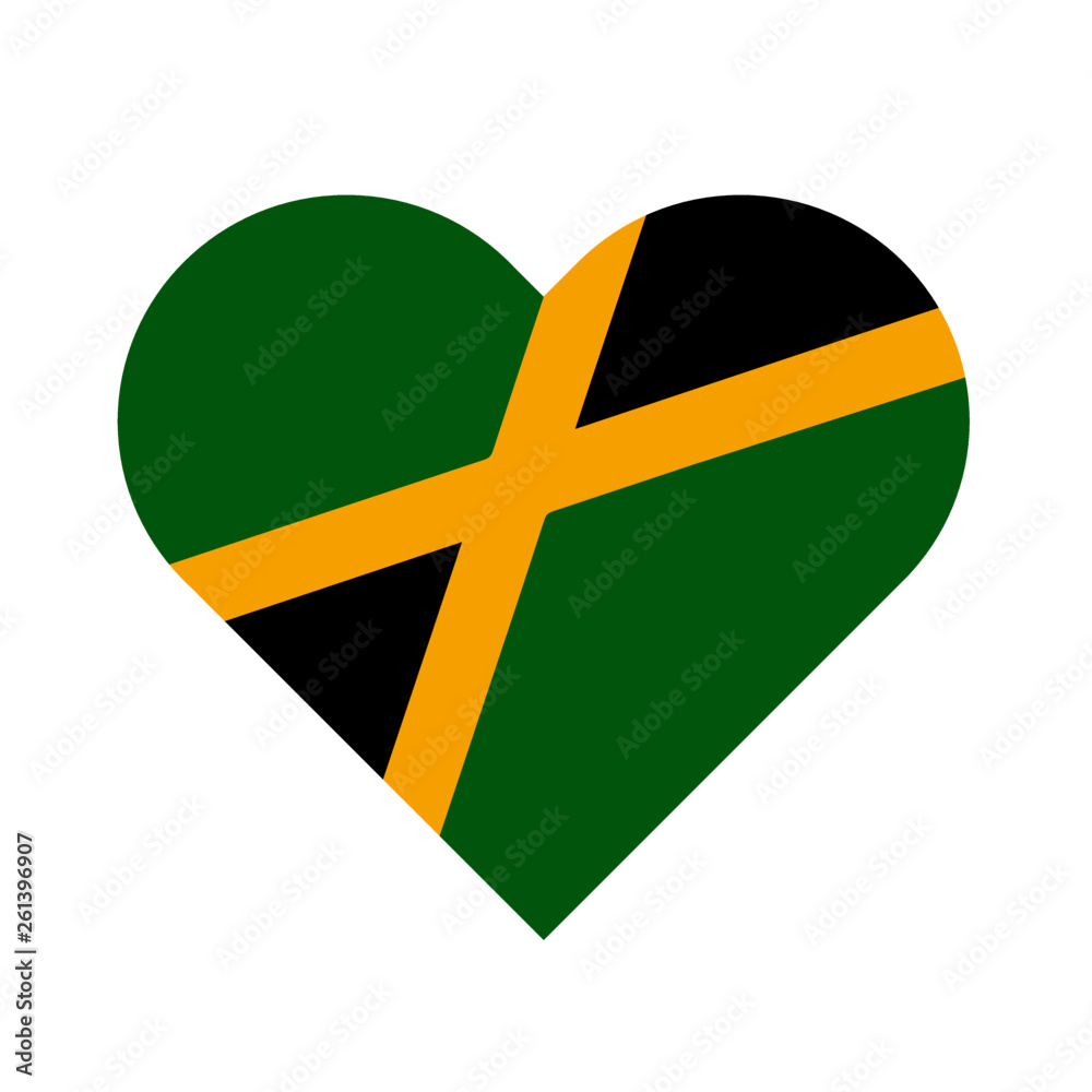 Sticker Jamaica Flag Heart