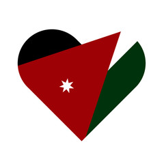 Jordan Flag Heart Love Country National World Symbol