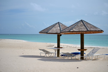 beach chairs on the caribbean